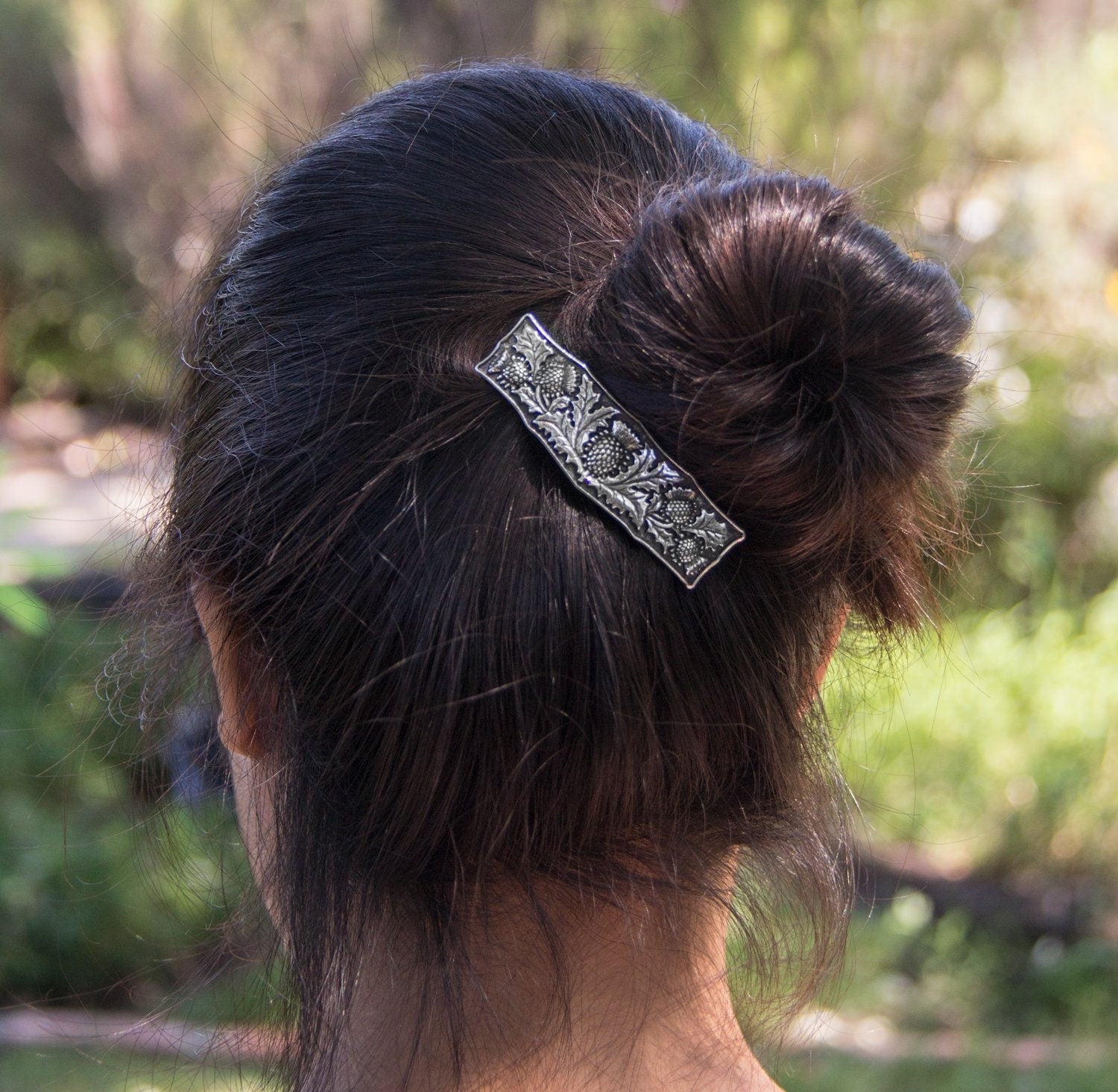 Thistle Hair Clip, Celtic Barrette, Scotland Jewelry, Pagan Jewelry, Friendship Gift, Wiccan Jewelry, Hair Jewelry, Outlander Jewelry