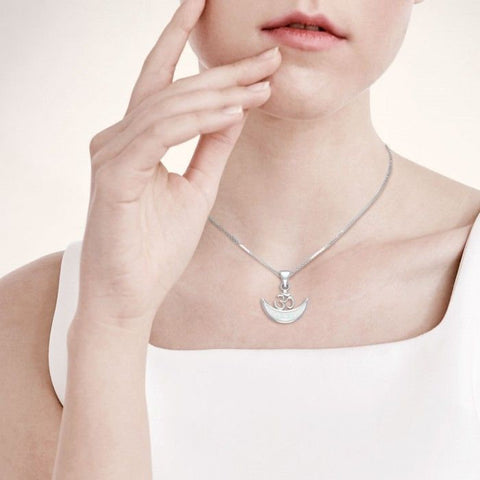 Load image into Gallery viewer, Moon Om Necklace in Sterling Silver

