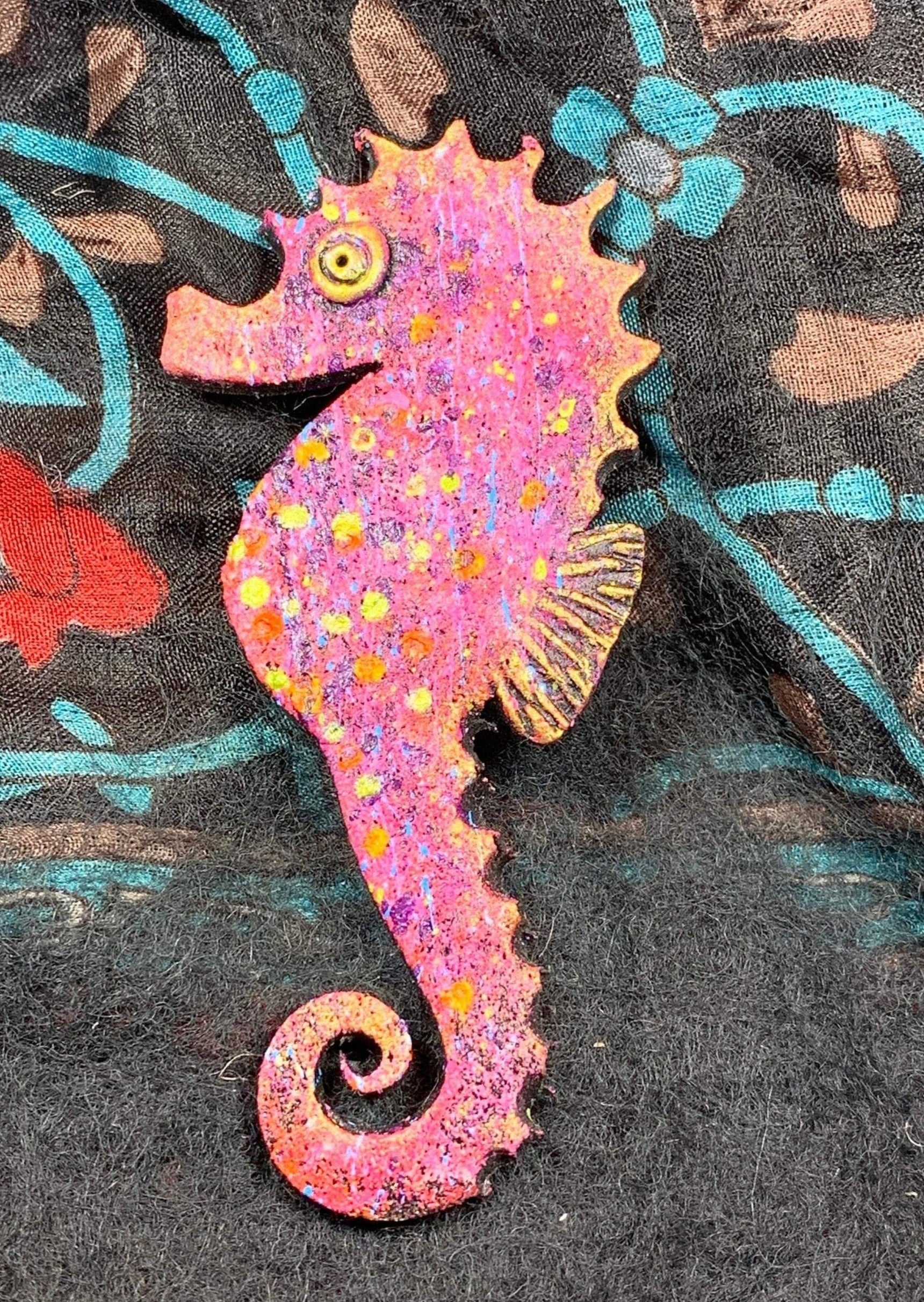 Colorful Seahorse Brooch — view 2