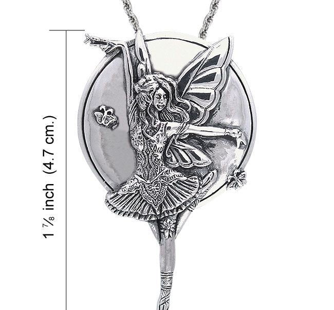 Dancing Butterfly Fairy Necklace in Sterling Silver — view 8
