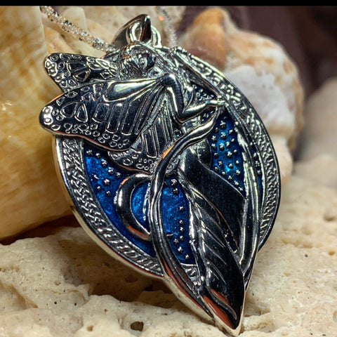 Load image into Gallery viewer, Blue Moon Fairy Necklace in Sterling Silver
