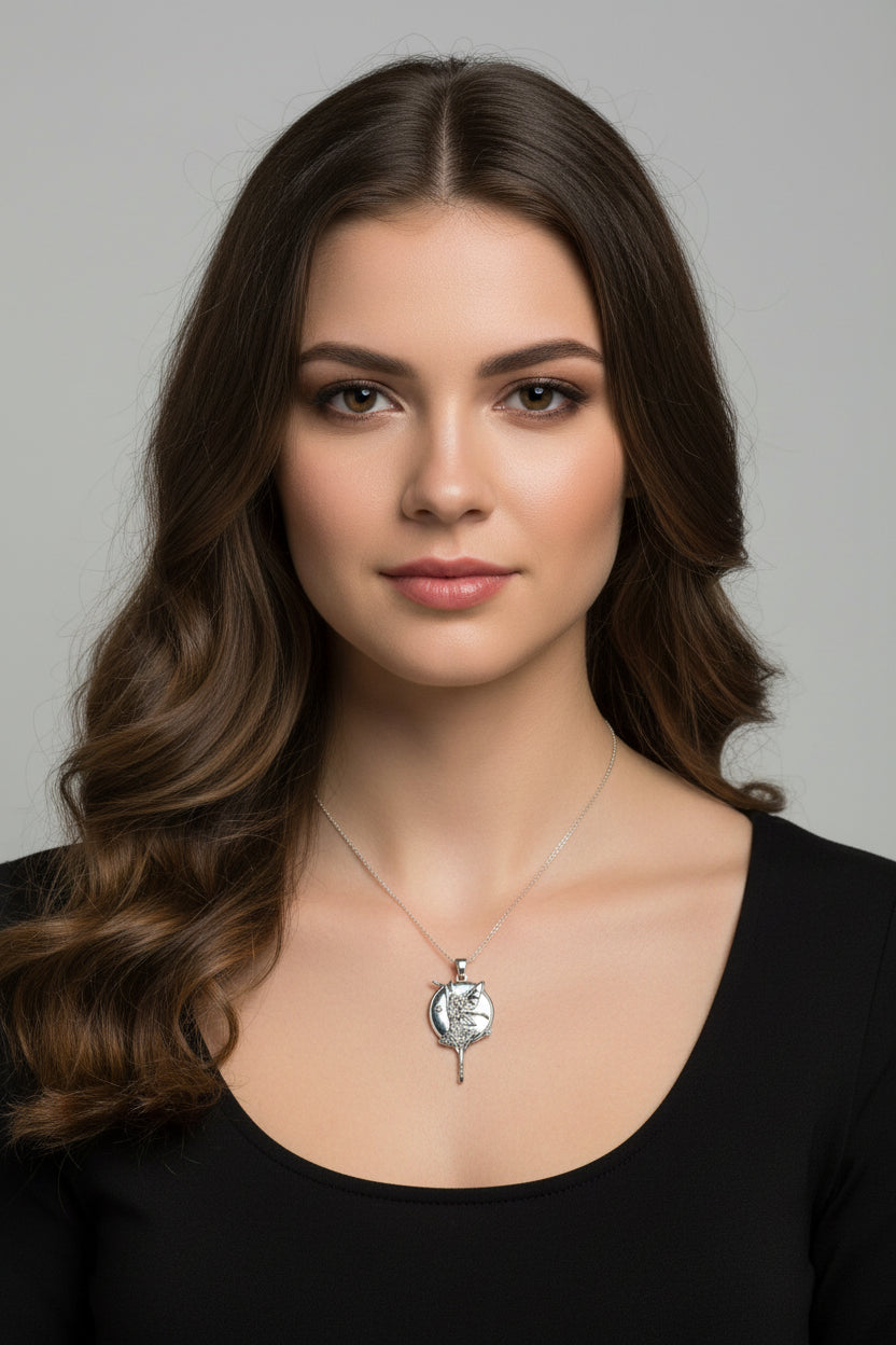 Dancing Butterfly Fairy Necklace in Sterling Silver