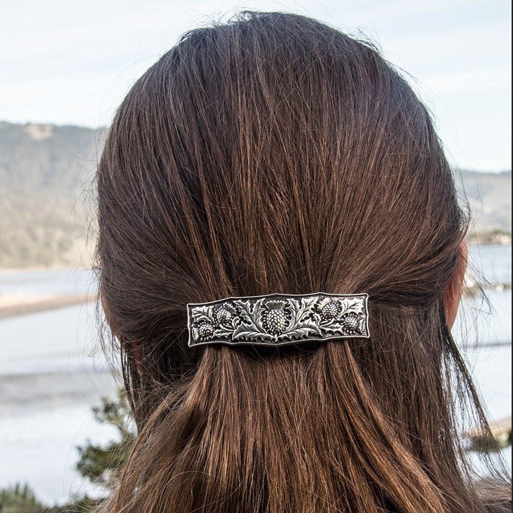 Thistle Hair Clip, Celtic Barrette, Scotland Jewelry, Pagan Jewelry, Friendship Gift, Wiccan Jewelry, Hair Jewelry, Outlander Jewelry