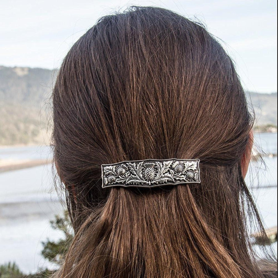 Thistle Hair Clip, Celtic Barrette, Scotland Jewelry, Pagan Jewelry, Friendship Gift, Wiccan Jewelry, Hair Jewelry, Outlander Jewelry