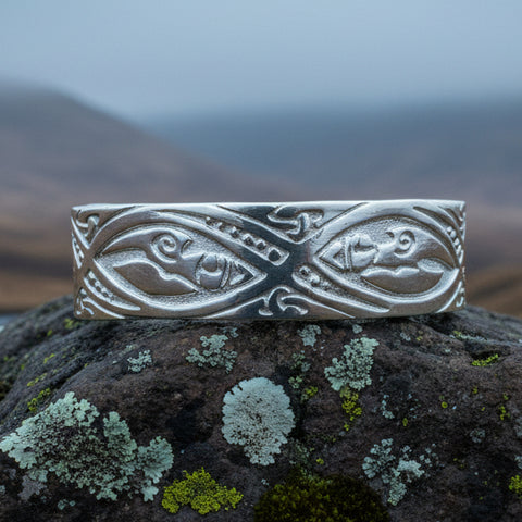 Load image into Gallery viewer, Celtic Knot Bracelet, Celtic Jewelry, Cuff Bracelet, Scotland Jewelry, Ireland Jewelry, Wife Gift, Scottish Gift, Celtic Birds Jewelry
