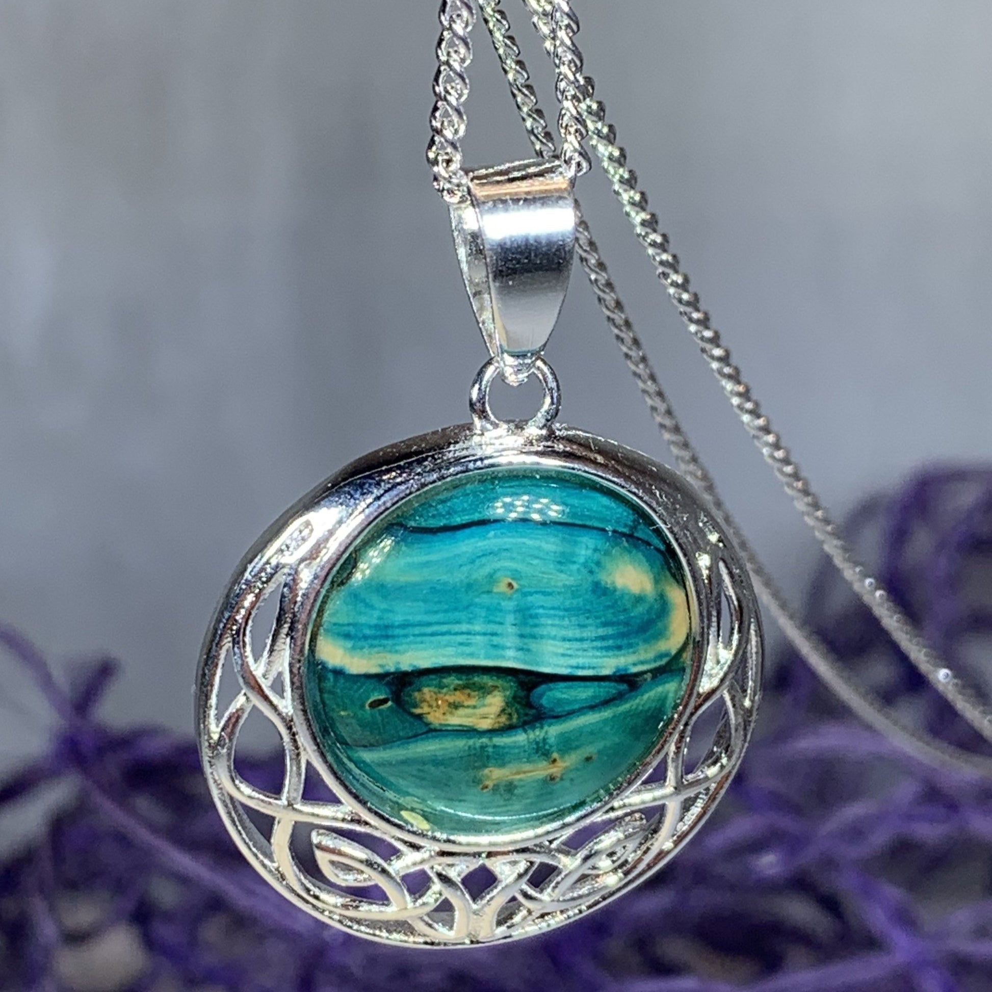 Scotland Heather Necklace, Heather Gem, Celtic Jewelry, Scotland Jewelry, Outlander Jewelry, Celtic Knot Necklace, Gift for Her, Graduation