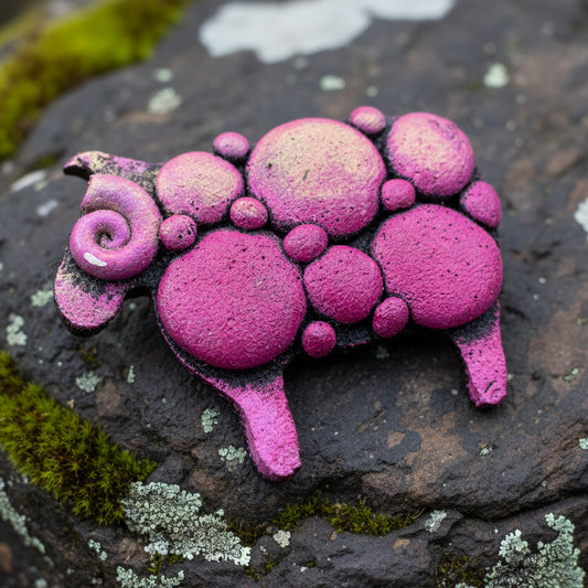 Lovable Sheep Brooch - Handmade in Scotland