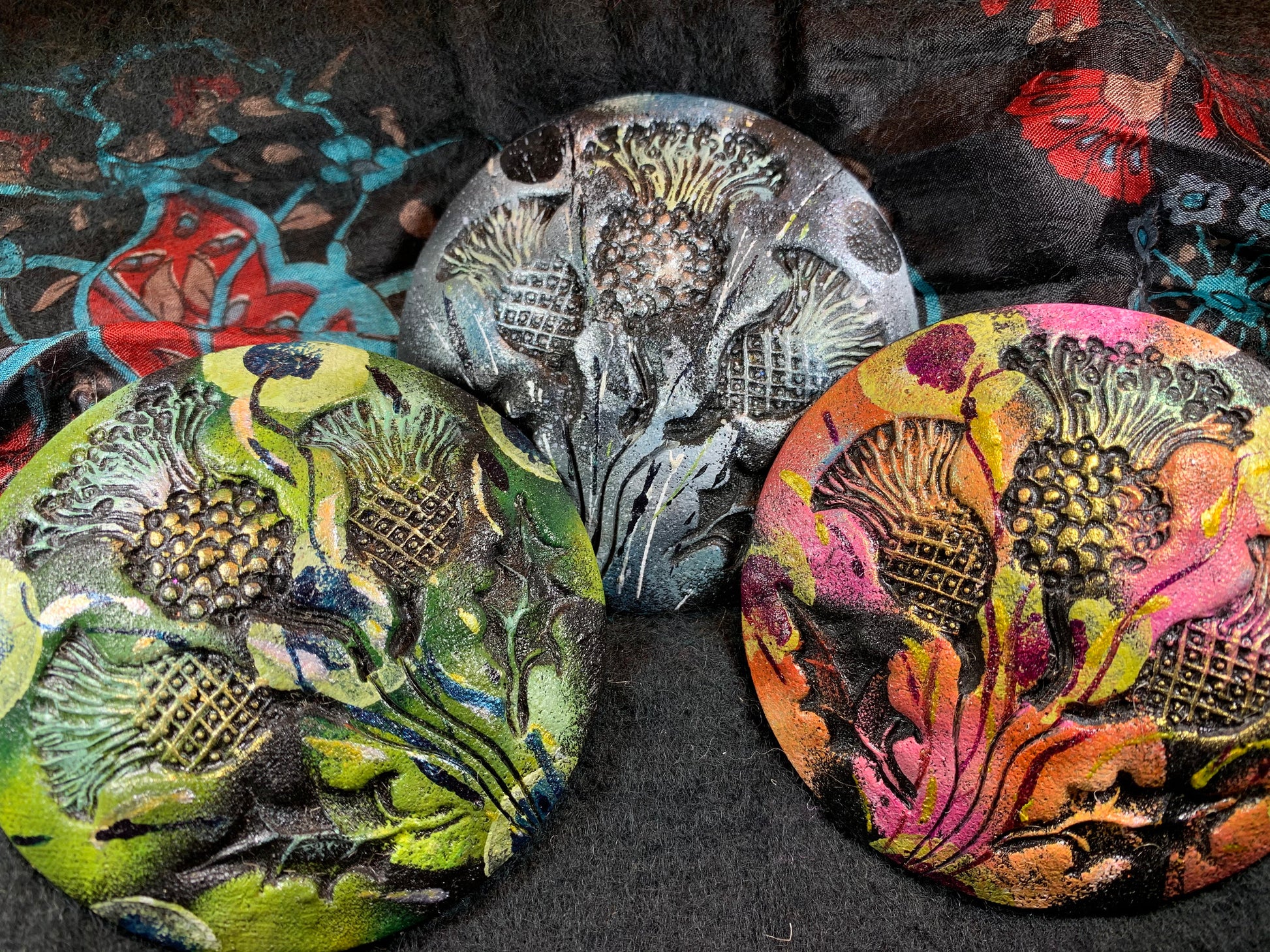 Scotland Triple Thistle Brooch - Handmade in Scotland — view 7