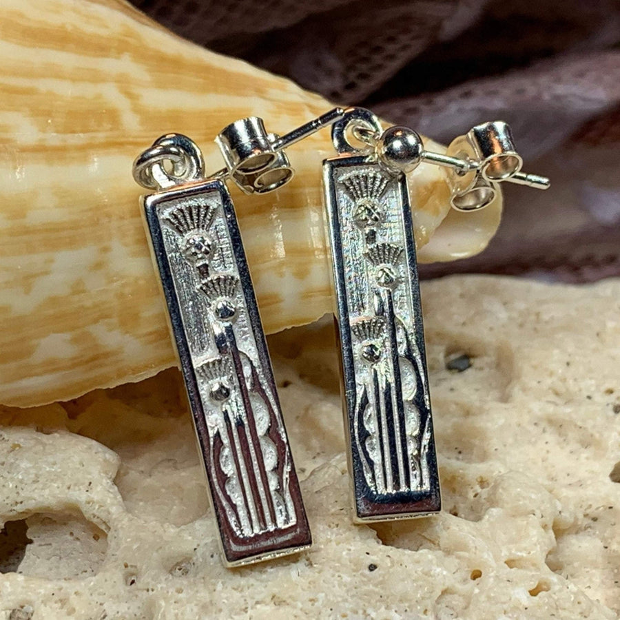 Ella Triple Scottish Thistle Earrings - Handmade in Scotland