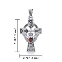 Load image into Gallery viewer, Claddagh Cross Necklace, Irish Cross, Celtic Cross Jewelry, First Communion Gift, Mom Gift, Celtic Cross Necklace, Religious Jewelry
