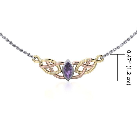Load image into Gallery viewer, Celtic Necklace, Love Knot Jewelry, Celtic Knot Necklace, Irish Jewelry, Wife Gift, Girlfriend Gift, Amethyst Jewelry, Gold Scottish Jewelry
