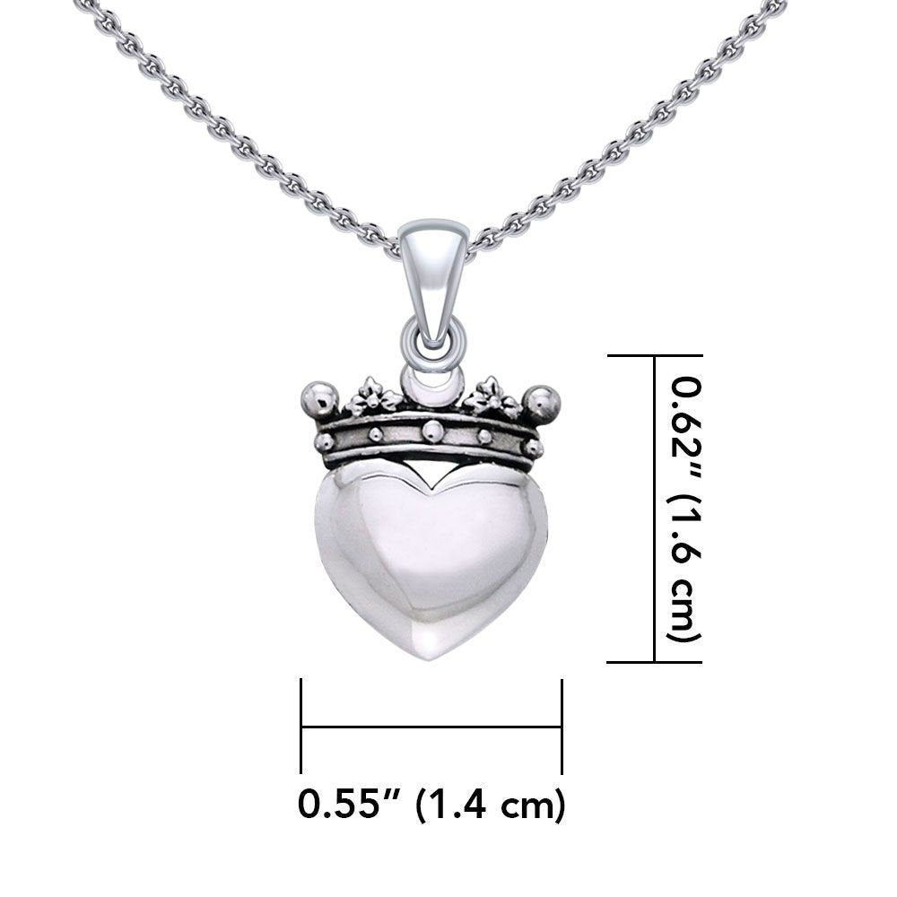 Traditional Irish Claddagh necklace symbolizing love, loyalty and friendship. Sterling silver Irish jewelry Celtic Crystal Designs