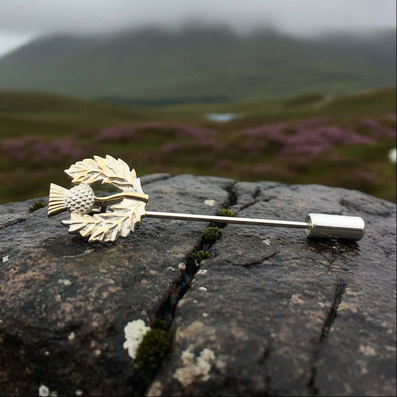 Scotland Thistle Pin in Sterling Silver — view 3
