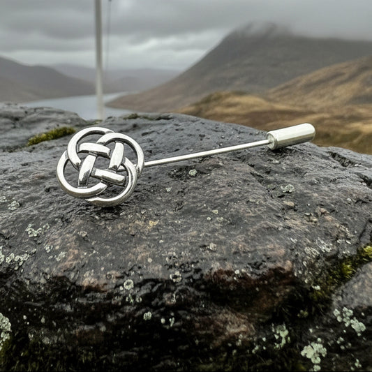 Celtic Knot Tie Pin in Sterling Silver