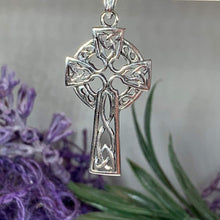 Load image into Gallery viewer, Open Weave Celtic Cross Necklace
