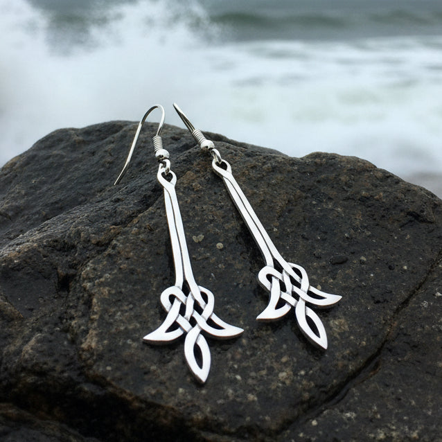 Celtic Flame Earrings in Sterling Silver