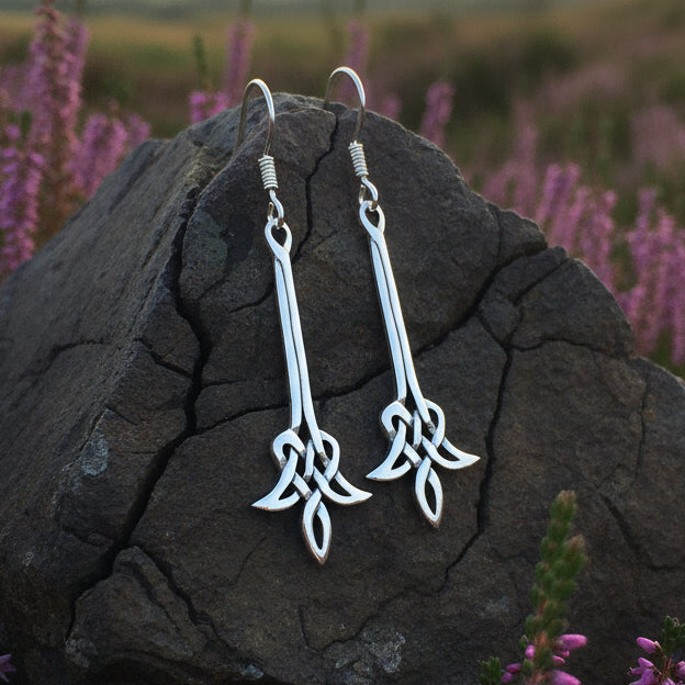 Celtic Flame Earrings in Sterling Silver