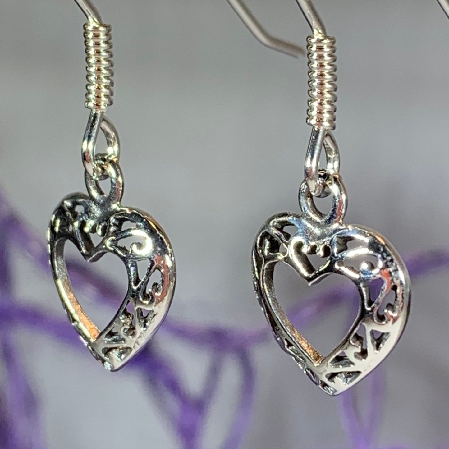 Petite Heart Earrings in sterling silver