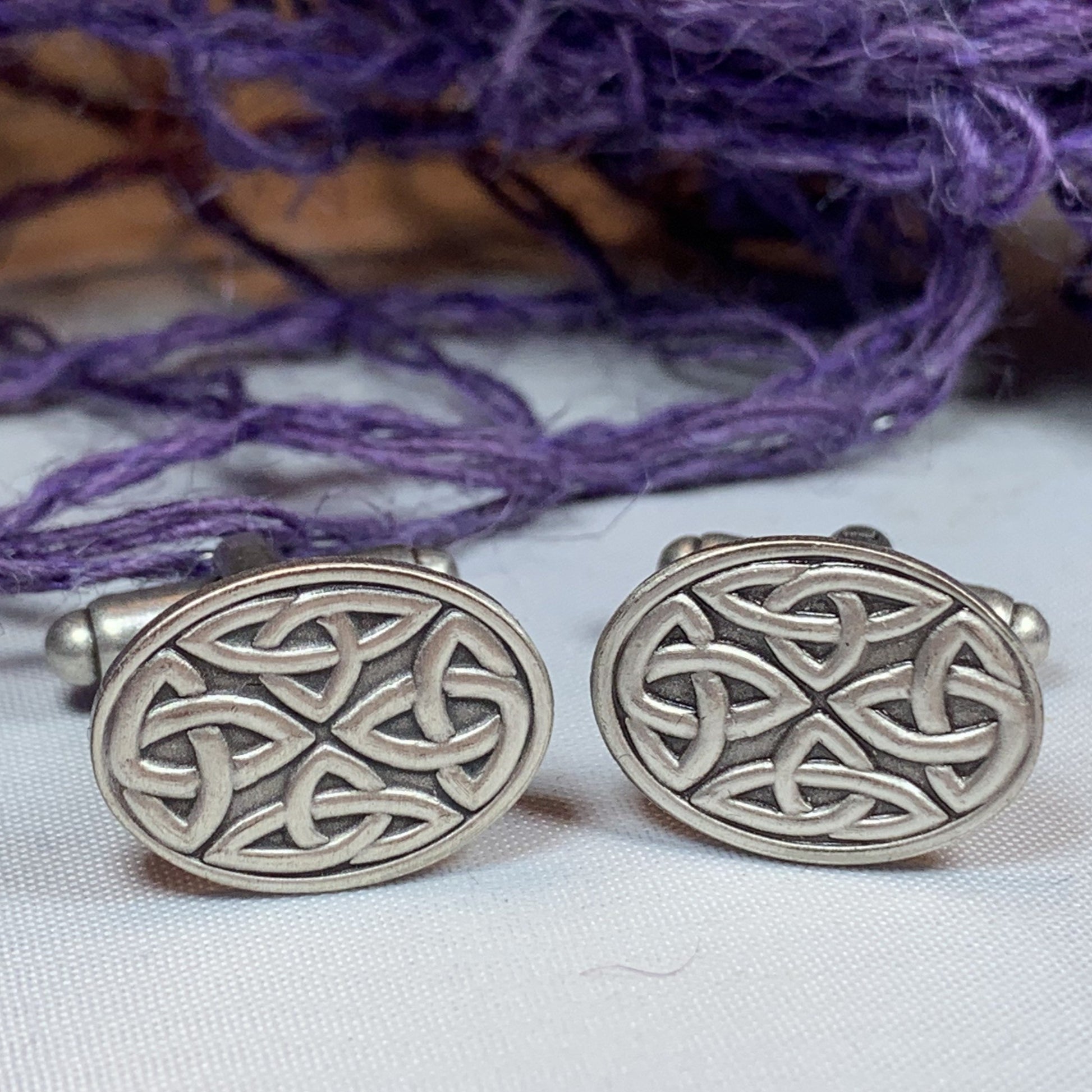Celtic Trinity Knot Cufflinks for Men — view 2
