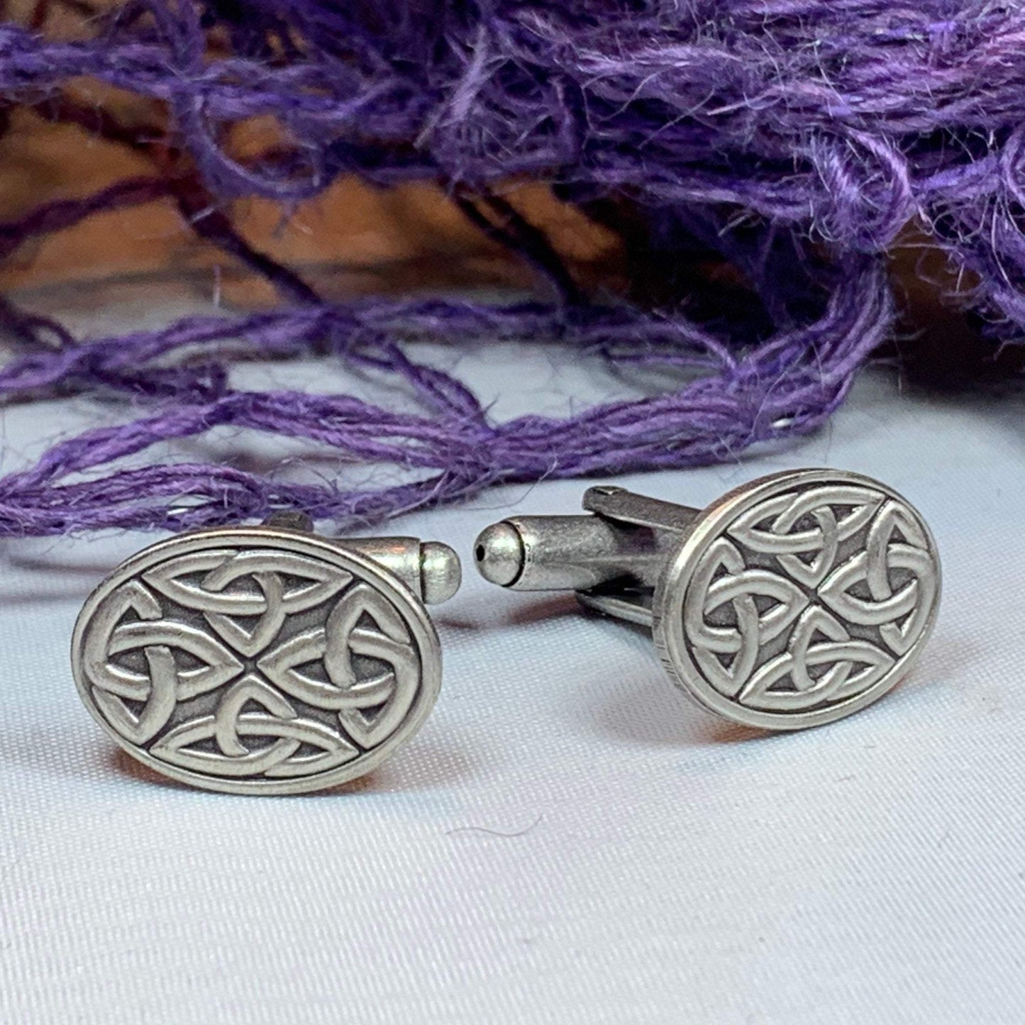 Celtic Trinity Knot Cufflinks for Men — view 8