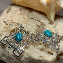 Load image into Gallery viewer, Celtic Spiral Turquoise Earrings
