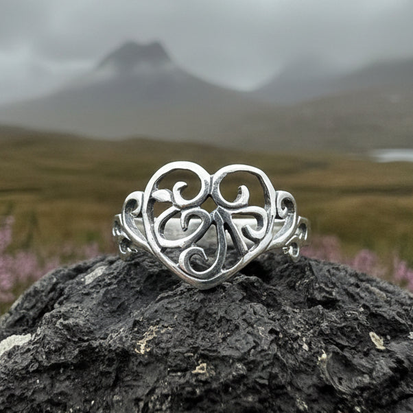 Celtic Knot Heart Ring — view 2