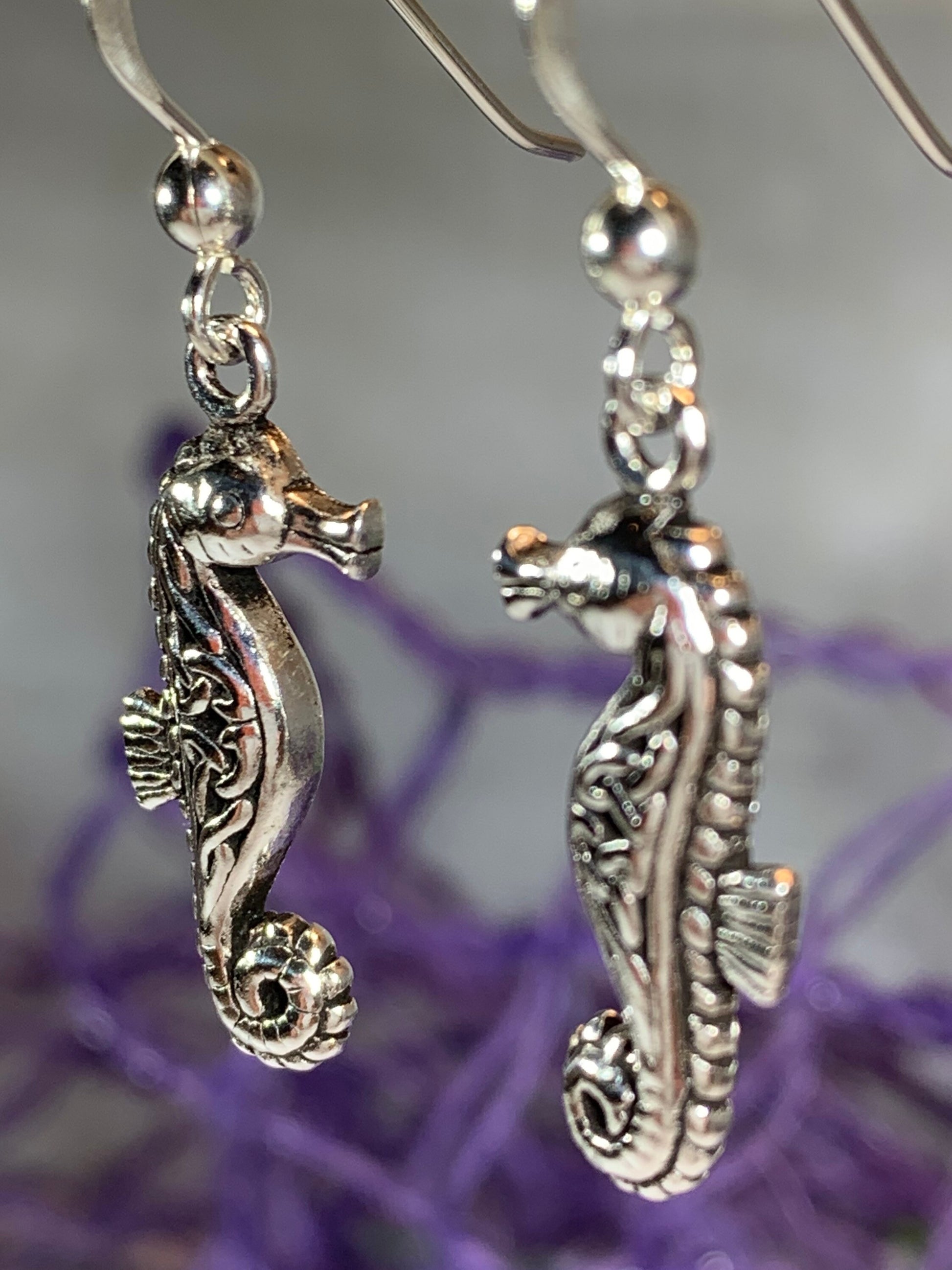 Seahorse Earrings, Celtic Jewelry, Nautical Jewelry, Mom Gift, Anniversary Gift, Irish Jewelry, Wife Gift, Beach Jewelry, Ocean Jewelry
