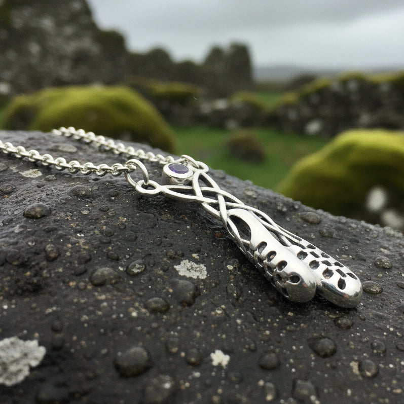 Kassidy Irish Dance Shoes Necklace in Sterling Silver