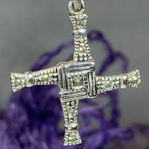 Marcasite Saint Brigid's Cross Necklace