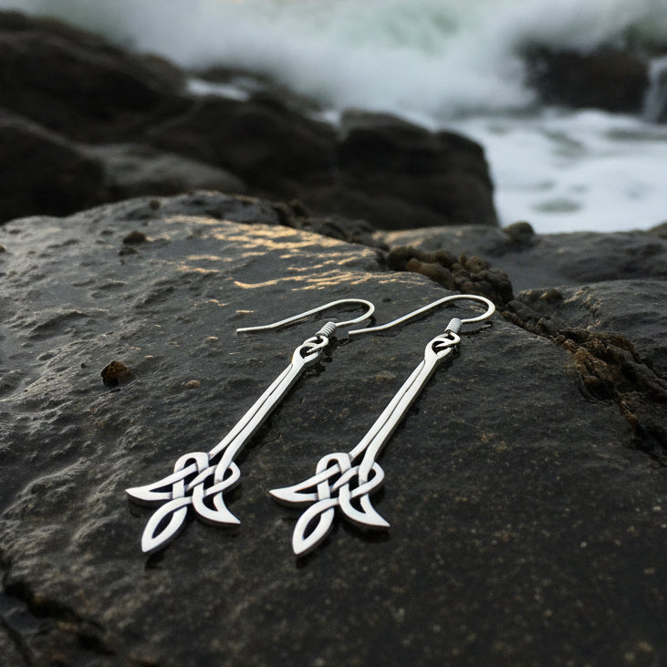 Celtic Flame Earrings in Sterling Silver