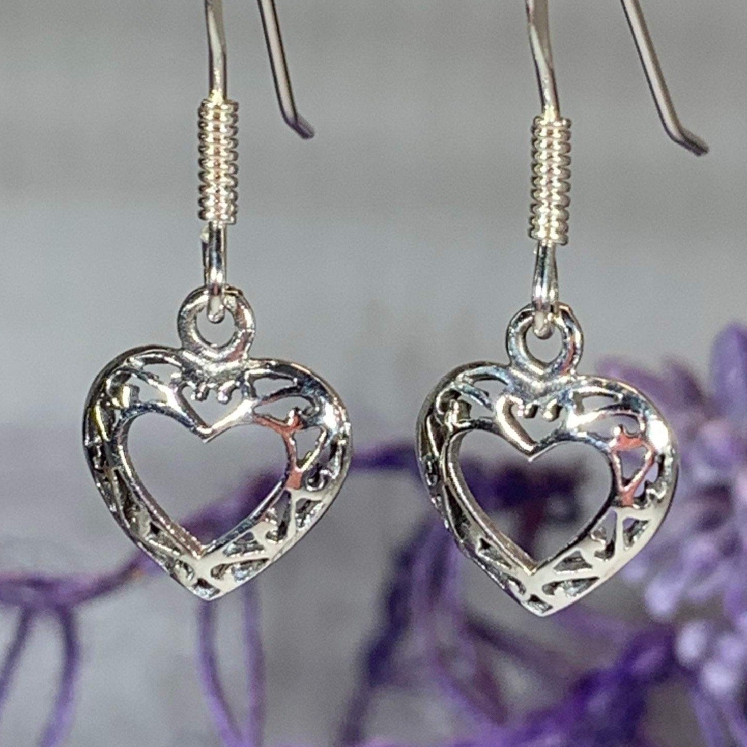 Petite Heart Earrings — view 4