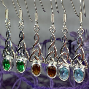 Celtic Trinity Knot Crystal Earrings