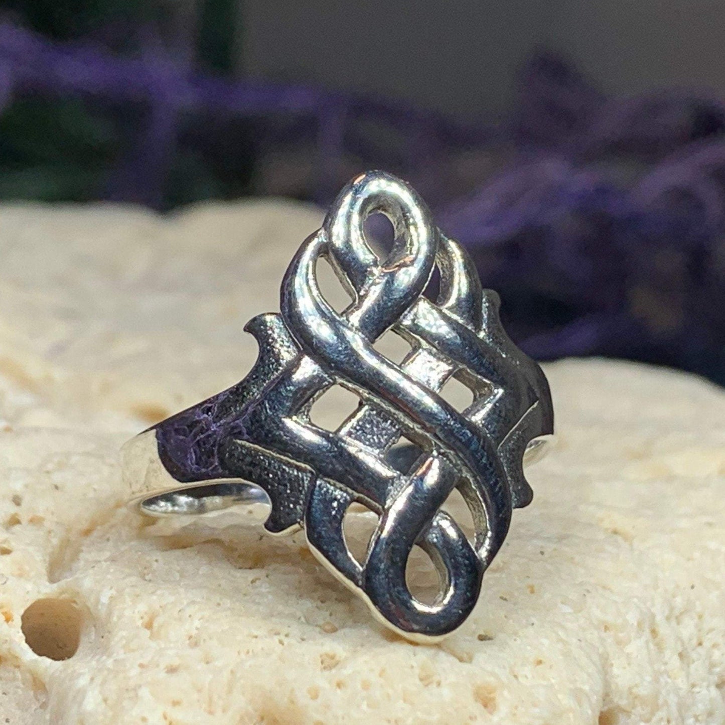 Irish Celtic Knot Ring in Sterling Silver