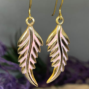 Bronze Feather Earrings