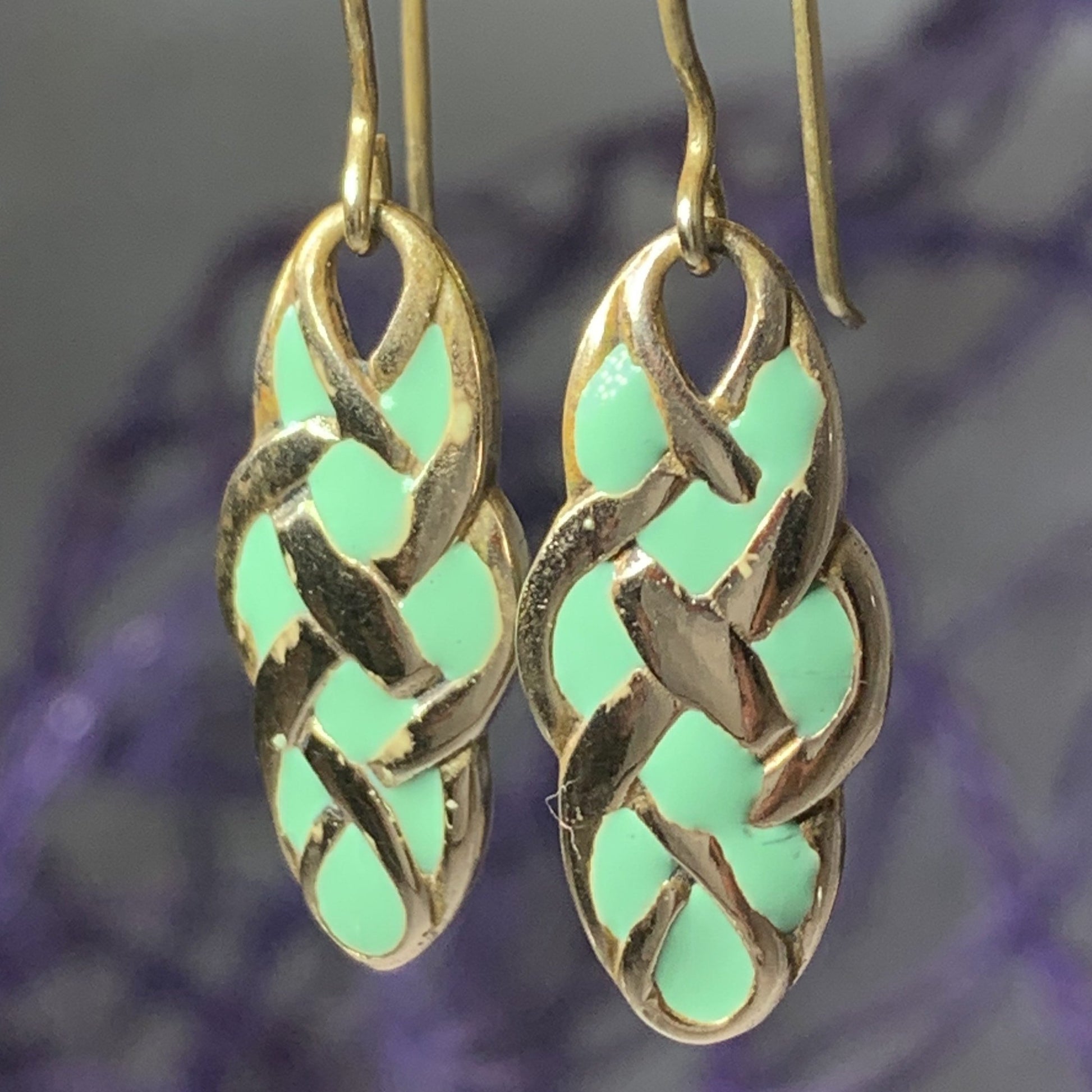 Pastel Celtic Knot Earrings in bronze