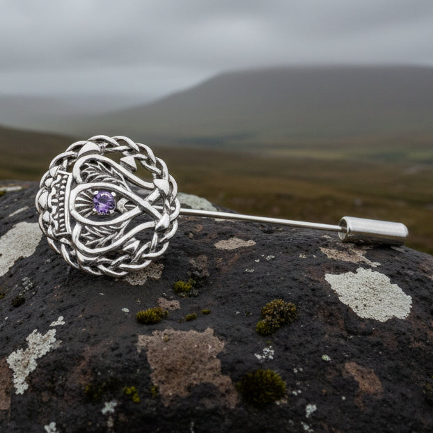 Luckenbooth Pin, Scotland Jewelry, Celtic Brooch, Bride Pin, Outlander Jewelry, Groom Gift, Girlfriend Gift, Wedding Jewelry, Tie Tac Pin