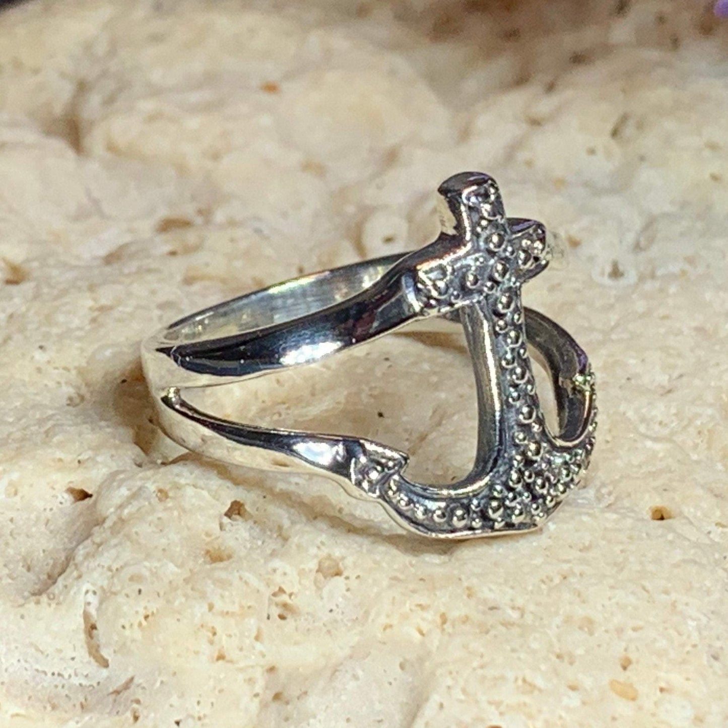 Hope Anchor Ring in Sterling Silver