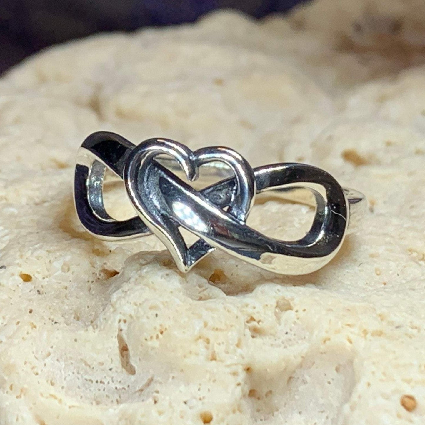 Infinity Heart Ring in Sterling Silver