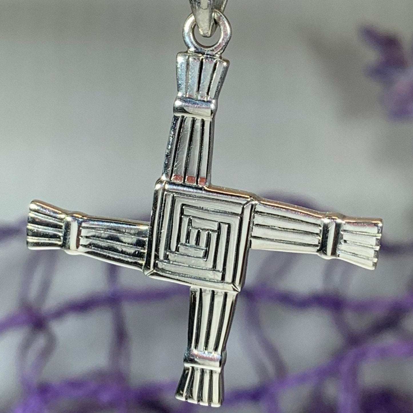 Large Irish Saint Brigid's Cross Necklace — view 2