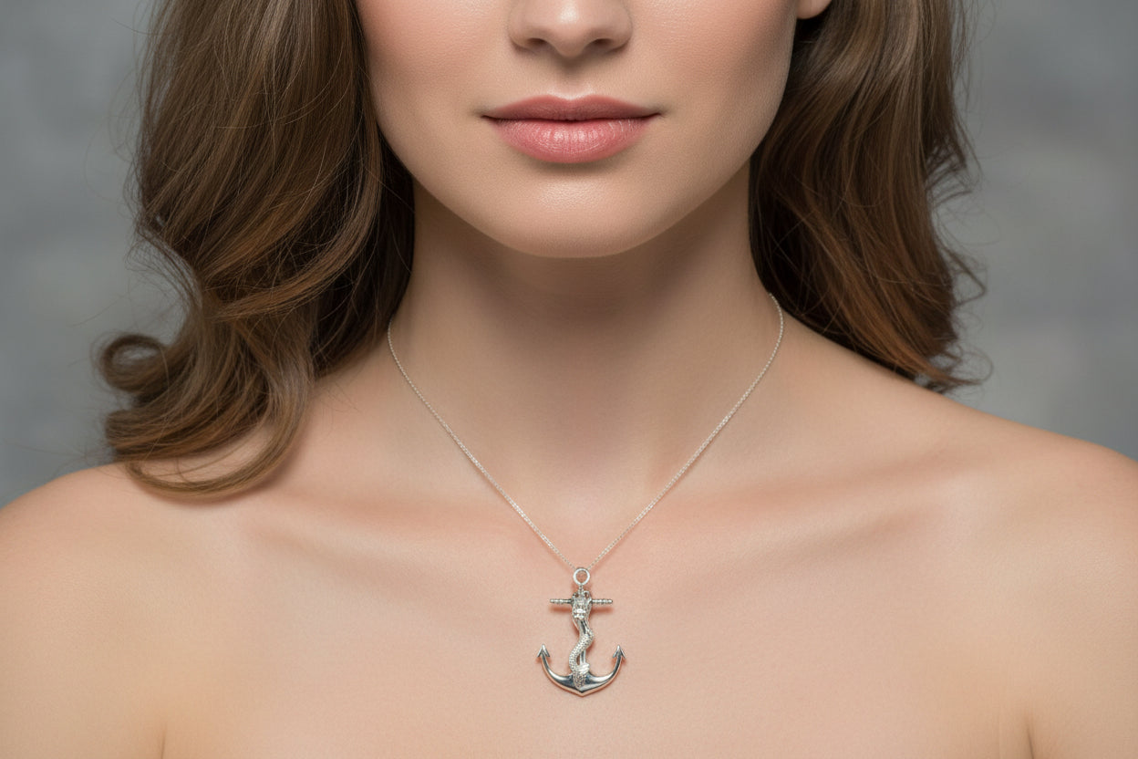 Mermaid Anchor Necklace — view 8
