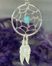 Load image into Gallery viewer, Turquoise Dreamcatcher Necklace
