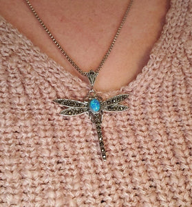 Opal Dragonfly Necklace