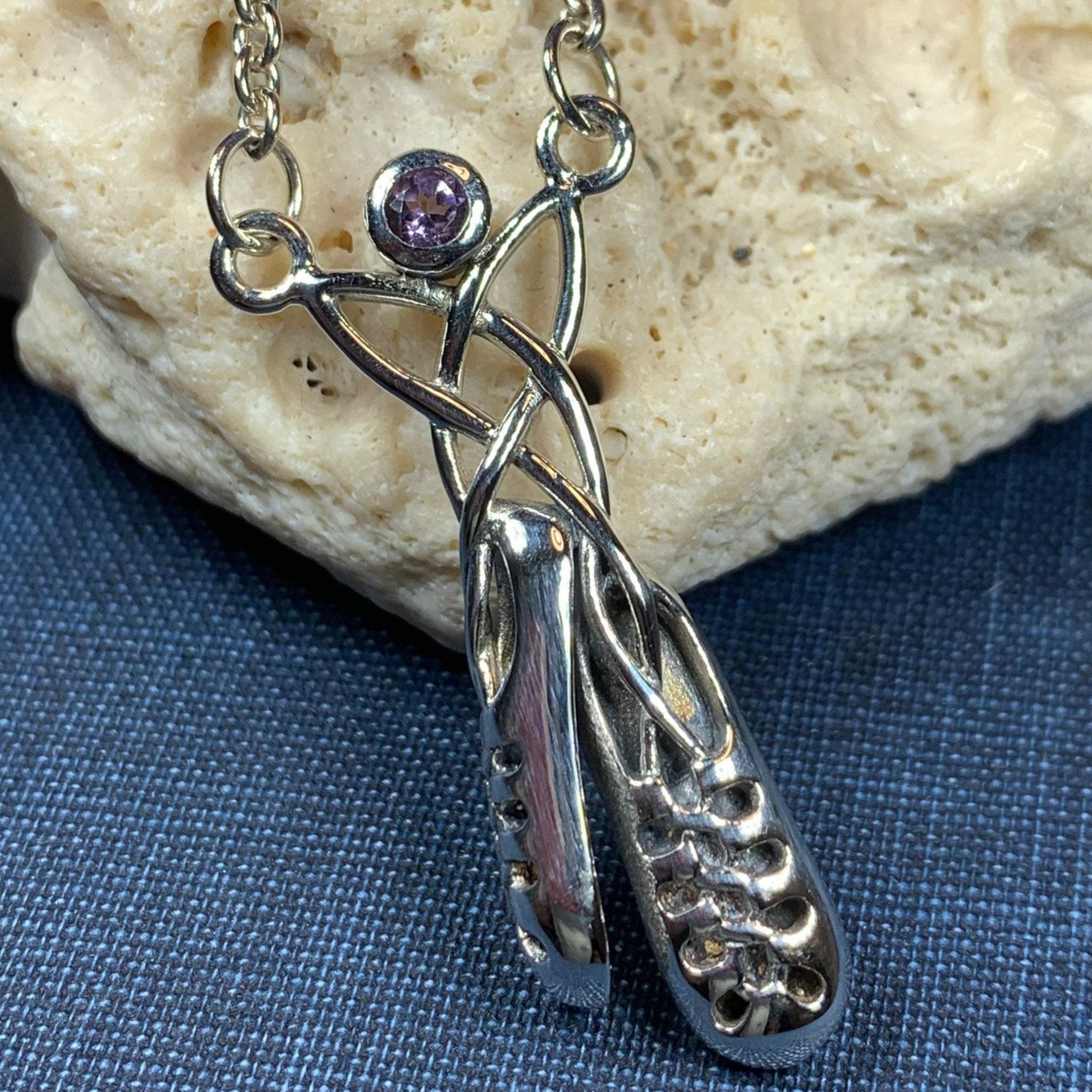 Kassidy Irish Dance Shoes Necklace in Sterling Silver — view 4
