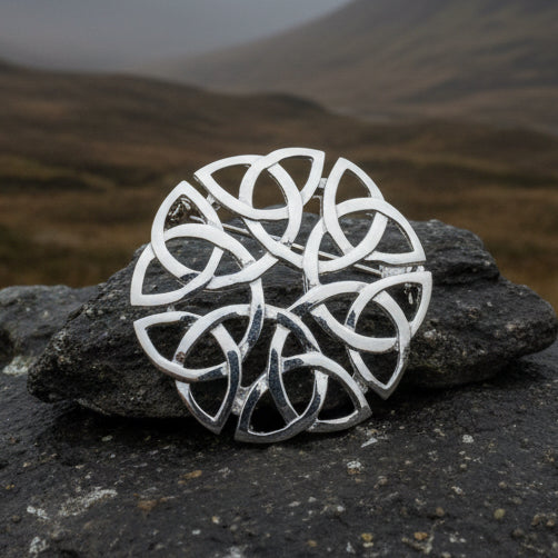 Pewter Trinity Knot Brooch - Handmade in Scotland