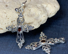 Load image into Gallery viewer, Celtic Cross Gemstone Earrings
