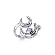 Load image into Gallery viewer, Crescent Moon Ring, Celtic Jewelry, Celestial Jewelry, Goddess Jewelry, Moon Ring, Wiccan Jewelry, Anniversary Gift, Promise Ring, Wife Gift
