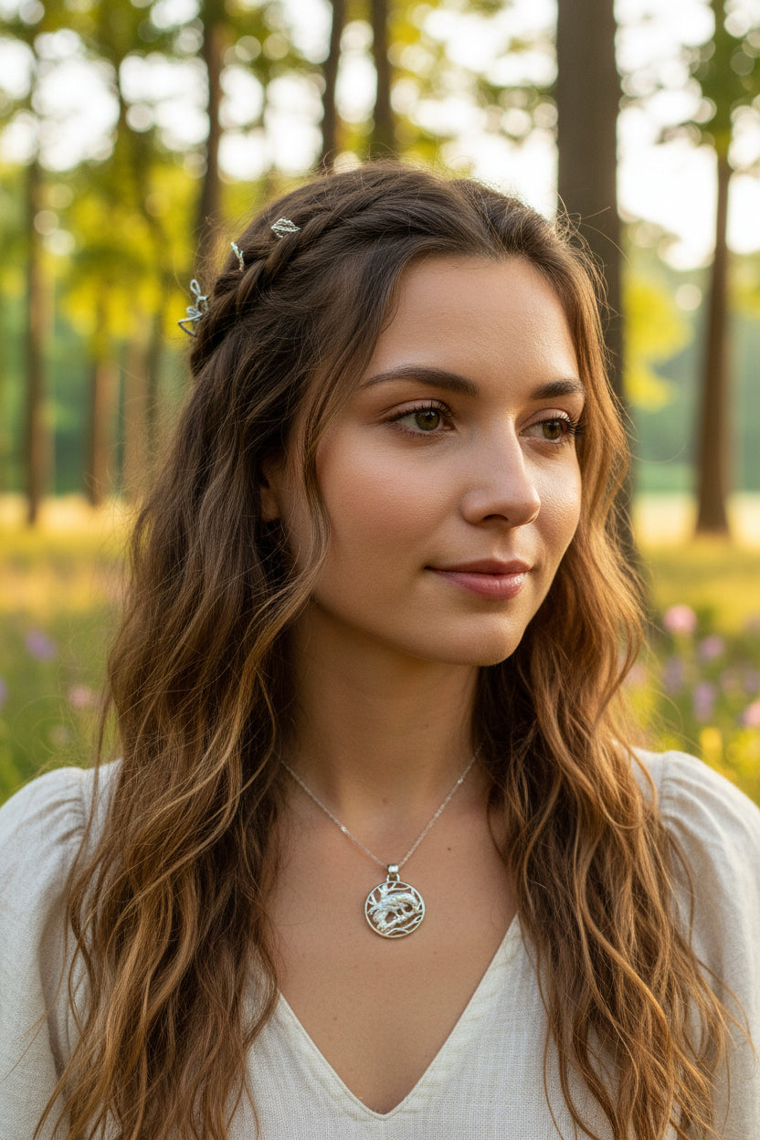 Orna Raven Necklace in Sterling Silver
