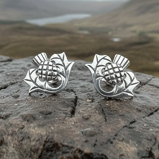 Invergarry Scottish Thistle Flower Earrings