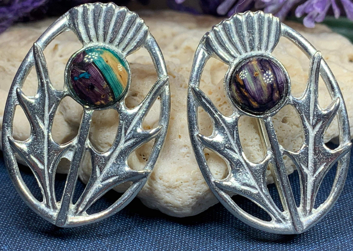 Scottish Heathergems Thistle Brooch - Handmade in Scotland — view 10
