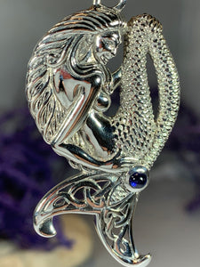 Eldoris Sapphire Celtic Mermaid Necklace
